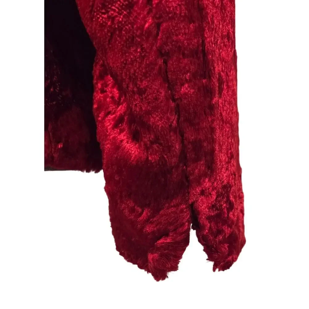 European Boutique Cherry Red Plush Velvet Blazer EU 42 - Picture 9 of 14